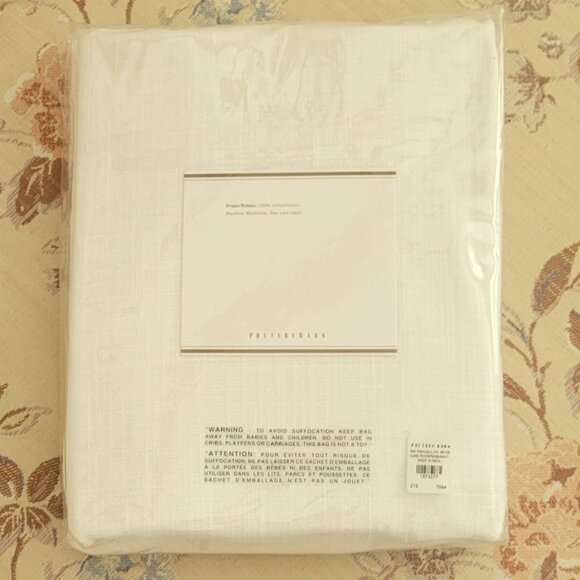 Pottery Barn Foundations Casual Cotton Drape Pole Top 50" x 84" Ivory NEW - Picture 2 of 8